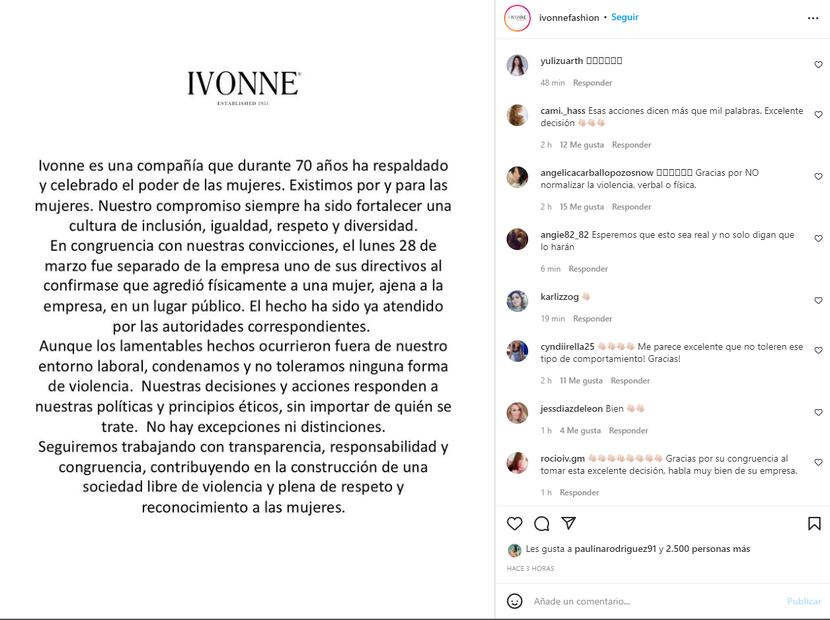 Ejecutivo de la marca Ivonne es despedido tras golpear a una mujer