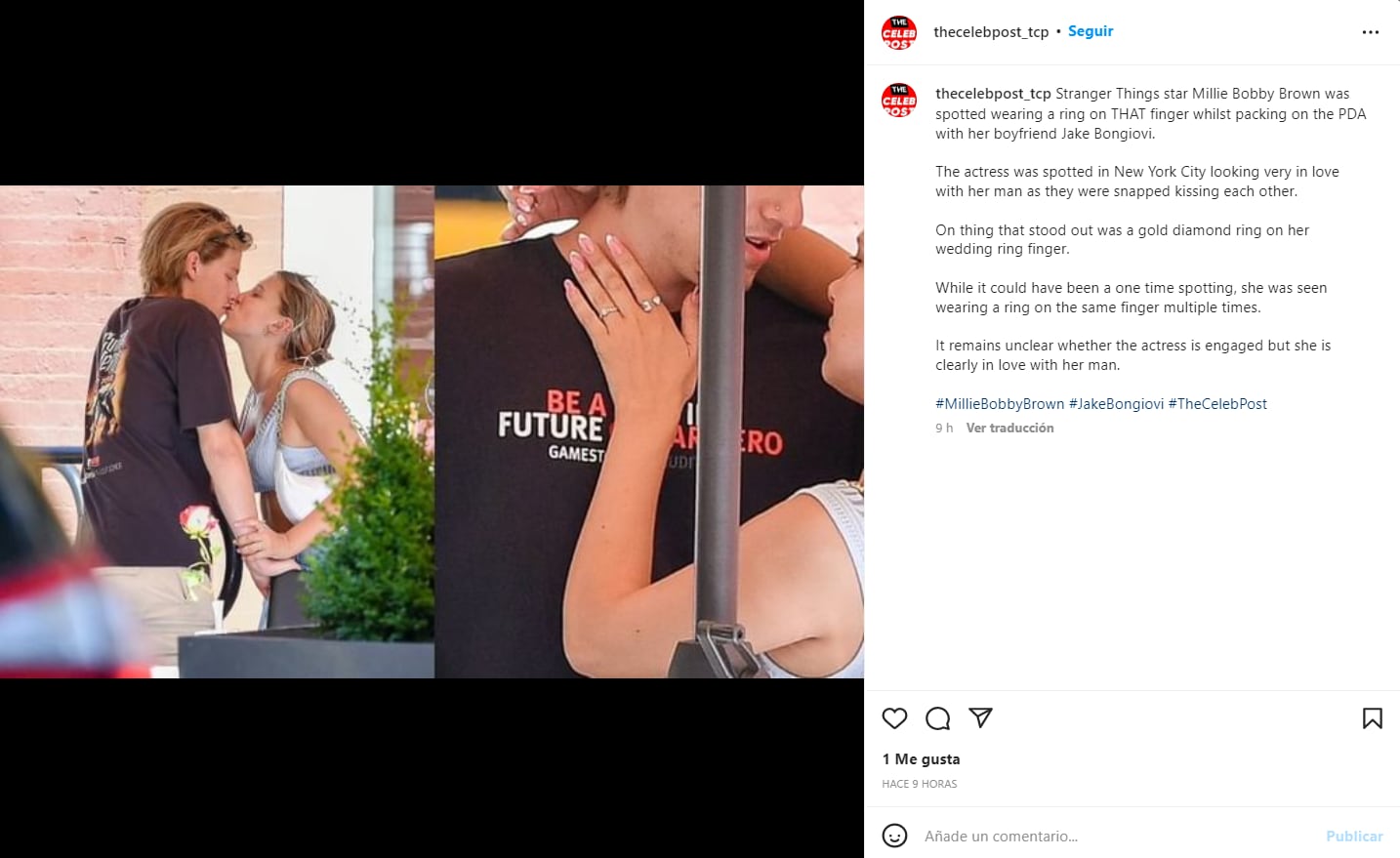 Millie Bobby Brown derrocha amor por su novio Jake Bongiovi