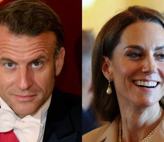 El llamativo gesto de Emmanuel Macron a Kate Middleton que no pasó desapercibido