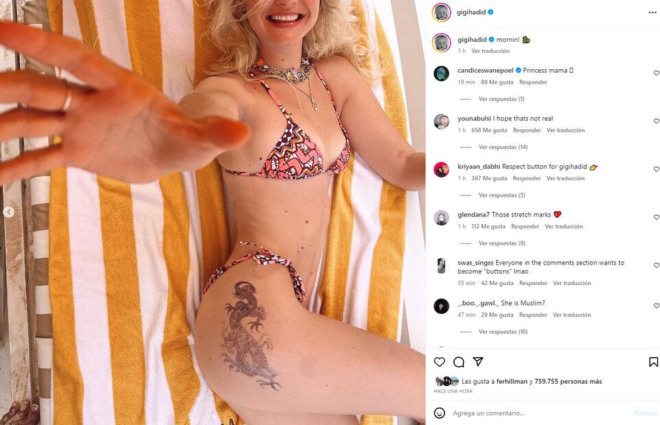 Gigi Hadid luce orgullosa sus estrías / Instagram