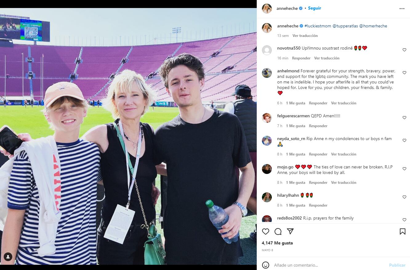 Hijo de Anne Heche espera que su mamá tenga "libertad eterna"