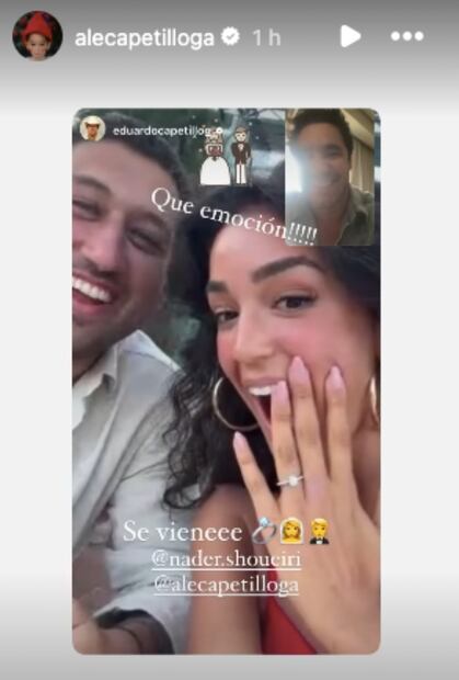 Ale Capetillo y Nader Shoueiry en llamada con su hermano Eduardo / Foto: Instagram