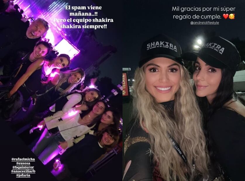 Socialités en el concierto de Shakira / Foto: Instagram
