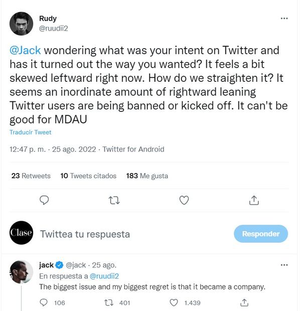 Jack Dorsey, fundador de Twitter, confiesa su mayor arrepentimiento sobre la plataforma social 