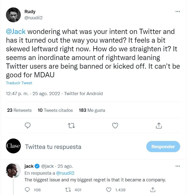 Jack Dorsey, fundador de Twitter, confiesa su mayor arrepentimiento sobre la plataforma social 