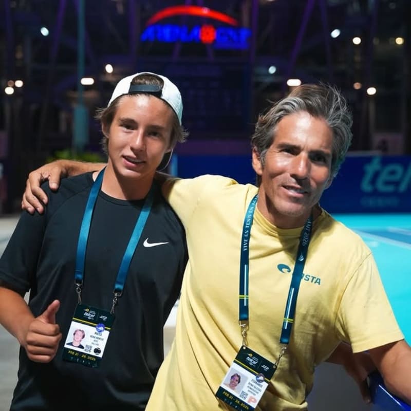 Mateo y Fernando Reina en el Abierto Mexicano de Tenis / Foto: Instagram