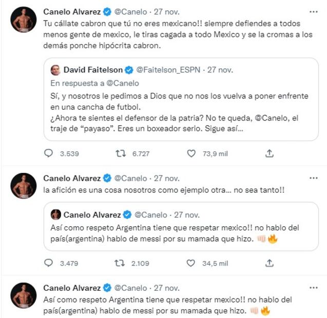 'Canelo' Álvarez explica su coraje contra Lionel Messi 