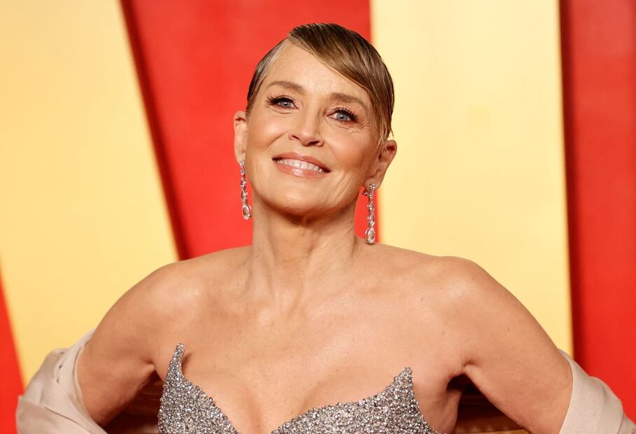 Sharon Stone en la fiesta de Vanity Fair 2024 / AFP