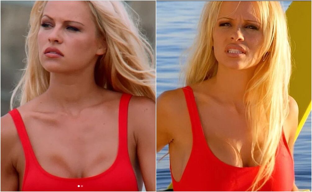 Pamela Anderson recrea icónico look de Baywatch en el estreno de su documental