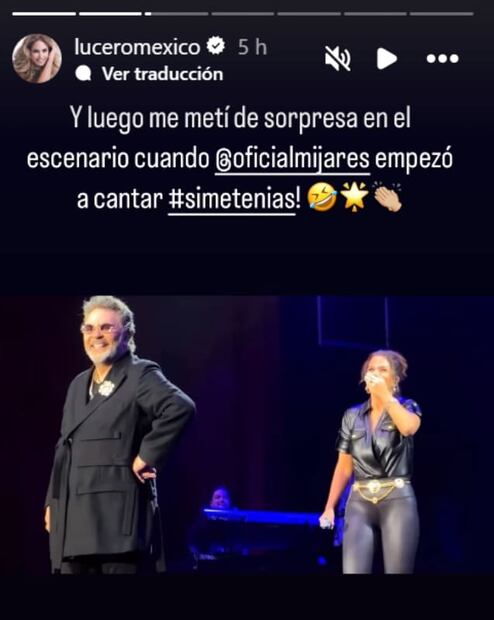 El momento en que Lucero sorprendió a Manuel Mijares durante su concierto en el Auditorio Nacional / Foto: Instagram