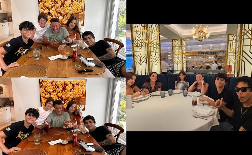 Alejandro Sanz junto a sus cuatro hijos / Fotos: Instagram @alejandrosanz
