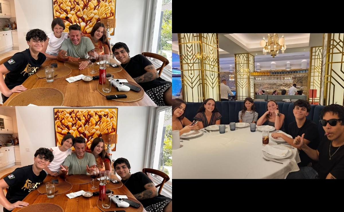 Alejandro Sanz junto a sus cuatro hijos / Fotos: Instagram @alejandrosanz