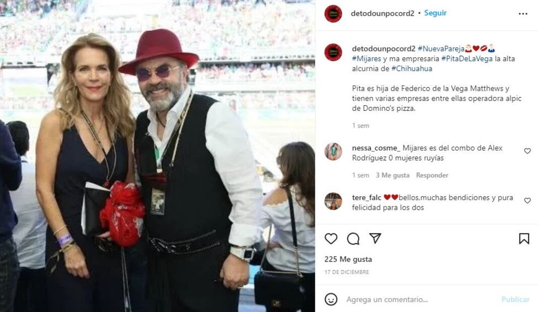 Manuel Mijares estrena romance con Pita de la Vega