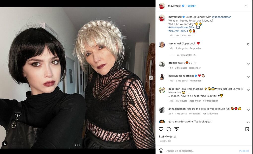 Maye, mamá de Elon Musk, muestra su faceta divertida al bailar como "Merlina"