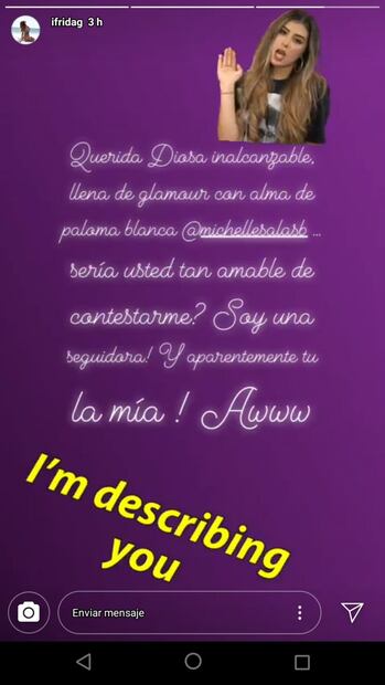 "Querida diosa inalcanzable", Frida Sofía vuelve a enfrentar a Michelle Salas