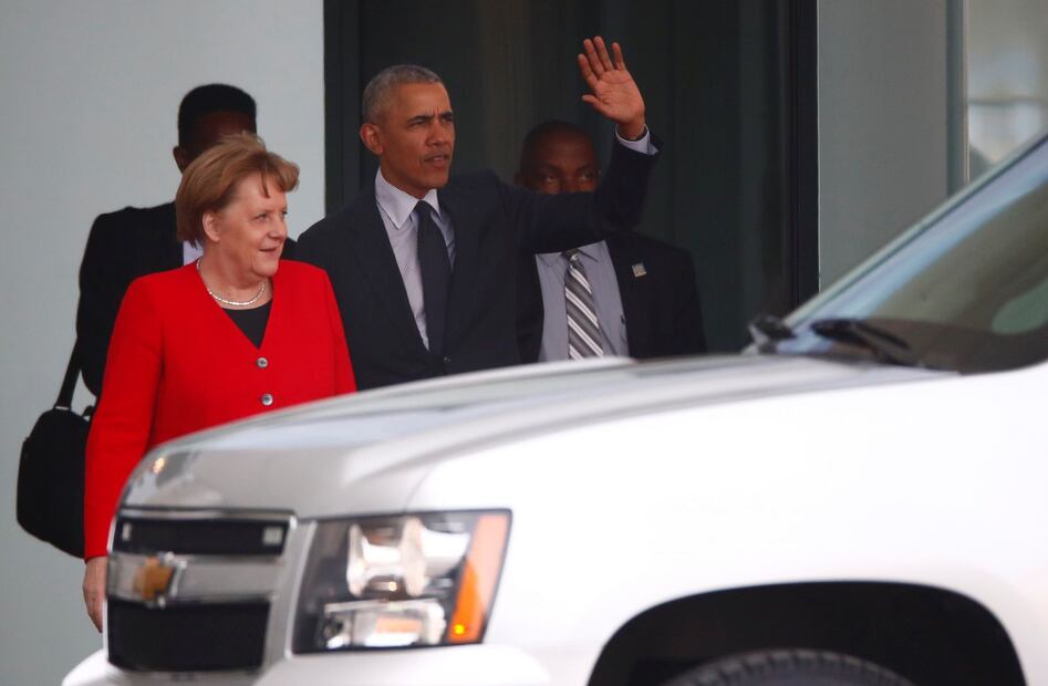 Angela Merkel da un cálido recibimiento a Barack Obama en Alemania 