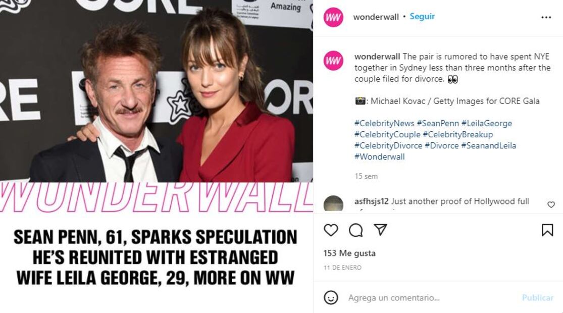 Sean Penn se divorcia por tercera ocasión, ahora de Leila George