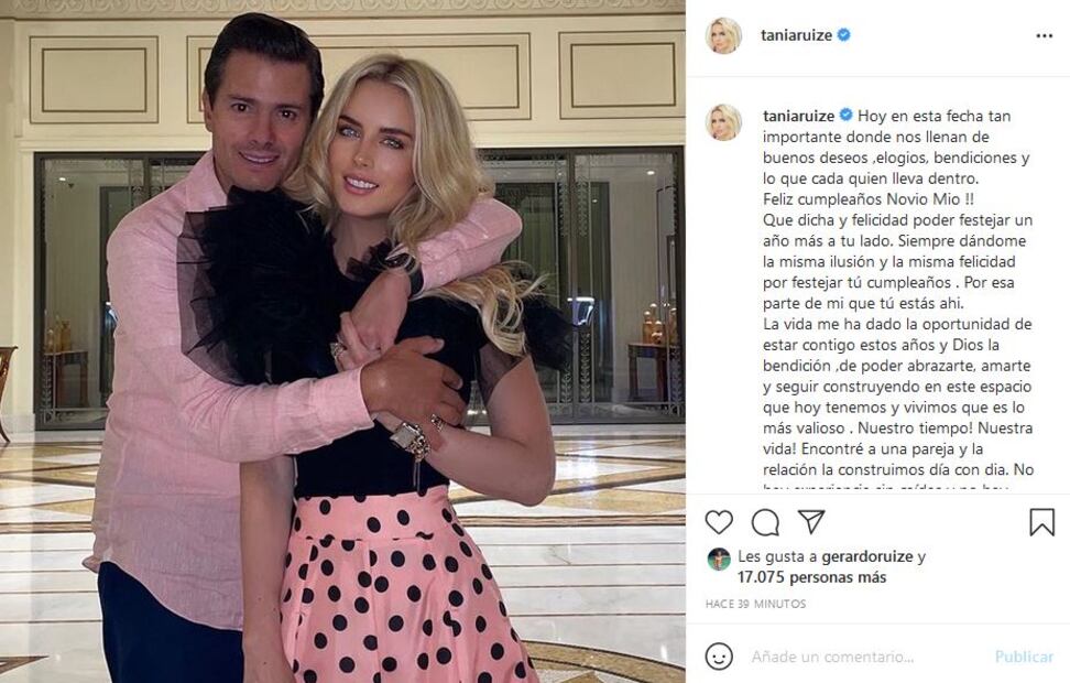 Tania Ruiz a Enrique Peña Nieto: “Feliz cumpleaños novio mío”