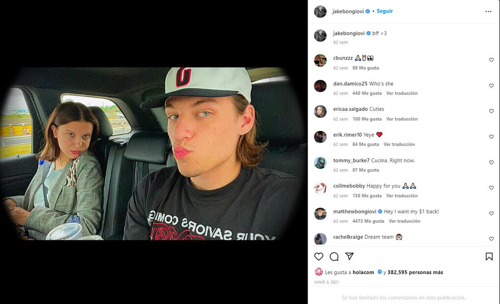 Millie Bobby Brown, de 19 años, se compromete con su novio Jake Bongiovi, de 20