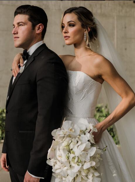 Mariana Rodríguez y Samuel García en su boda/Instagram.