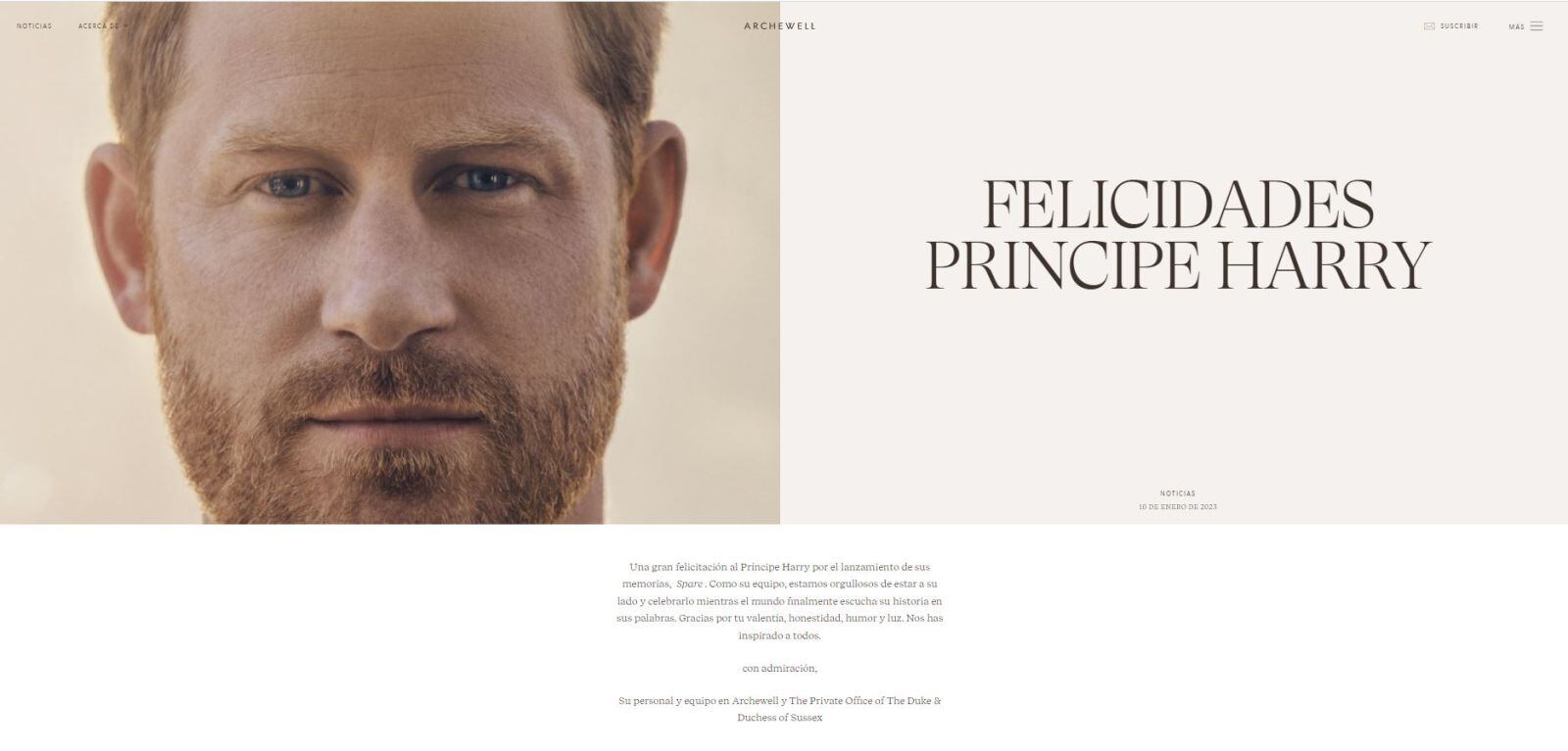 El príncipe Harry ¿se felicita a sí mismo por su "valiente" libro "Spare"? Al parecer, sí