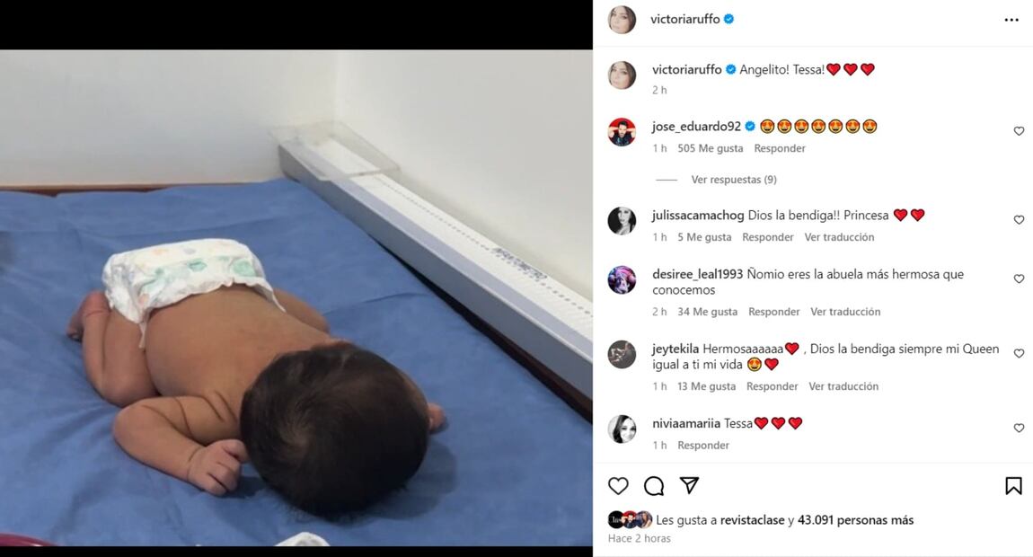 Victoria Ruffo comparte foto de Tessa, la bebé de José Eduardo Derbez y Paola Dalay / Foto: Instagram