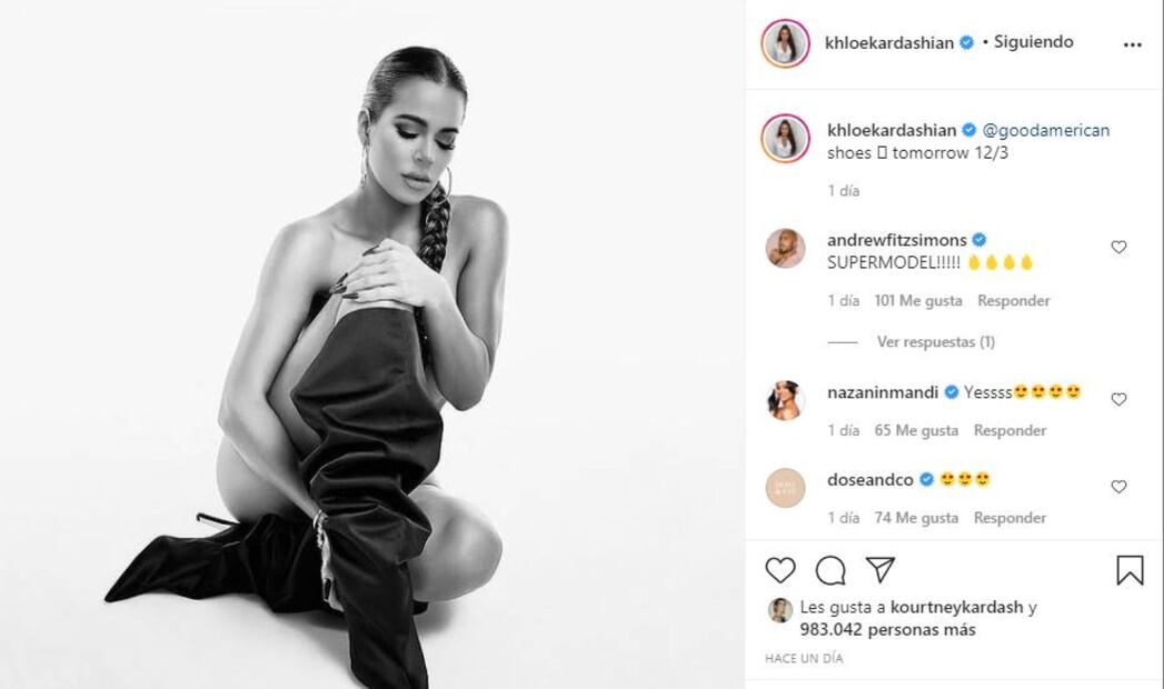 Khloé Kardashian posa desnuda para campaña de Good American 
