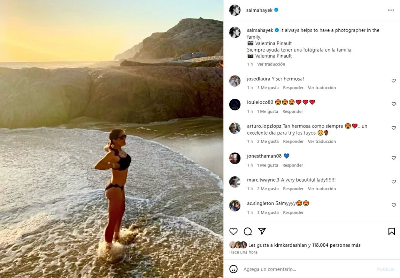Salma Hayek fotografiada por su hija Valentina Paloma / Instagram