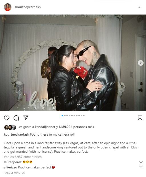 Kourtney Kardashian comparte fotos de su "boda" con Travis Barker
