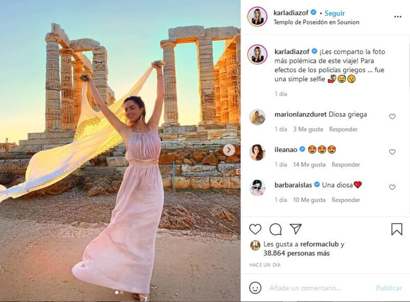 Karla Díaz y su esposo Daniel Dayz fueron sacados de un templo en Grecia