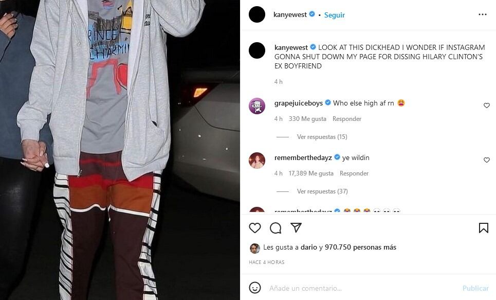 Kanye West vuelve a atacar a Pete Davidson, novio de Kim Kardashian