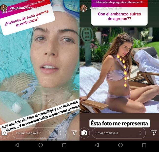 Claudia Álvarez responde a las críticas por el tamaño de su baby bump 