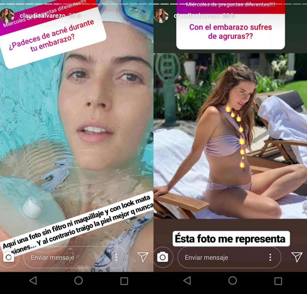 Claudia Álvarez responde a las críticas por el tamaño de su baby bump 
