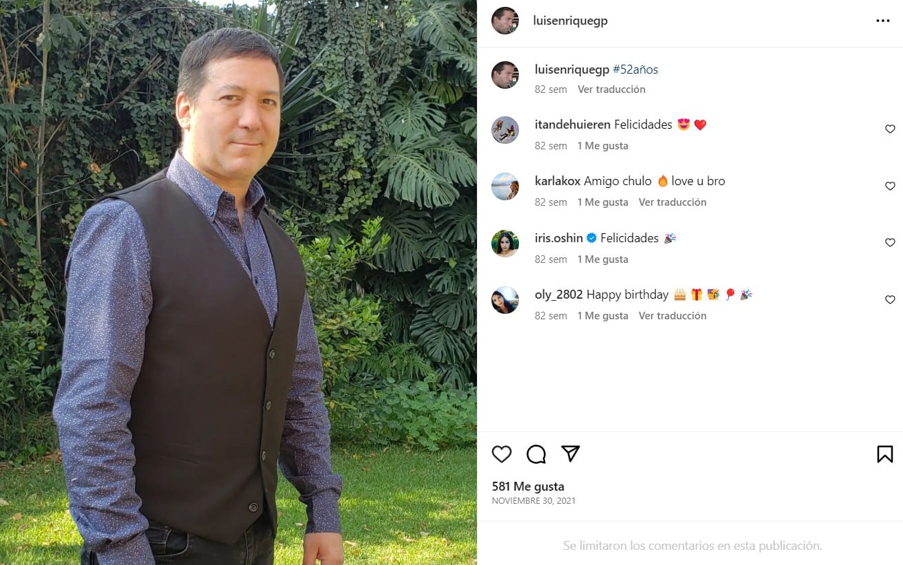 Luis Enrique Guzmán es hermano menor de Alejandra Guzmán / Instagram