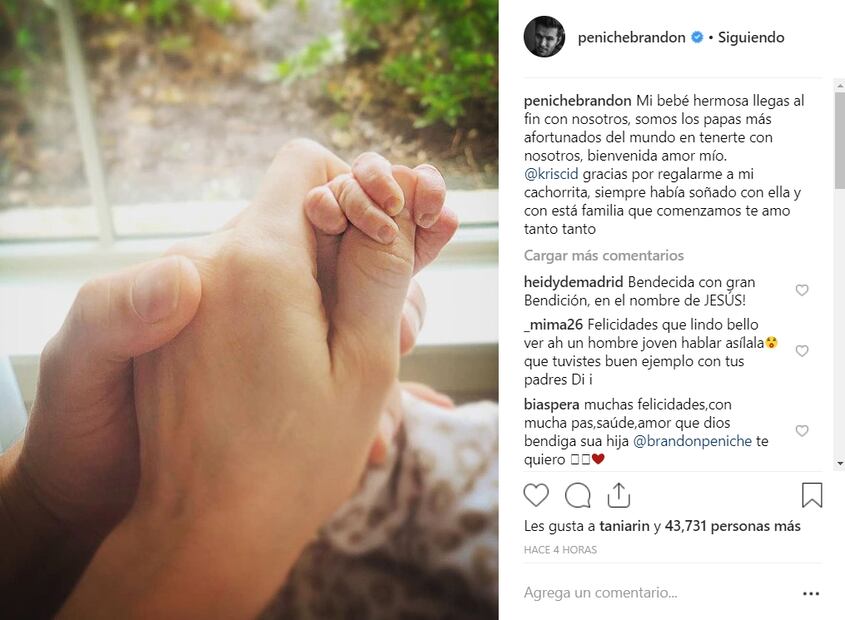 Ya nació la bebé de Brandon Peniche y Kristal Cid