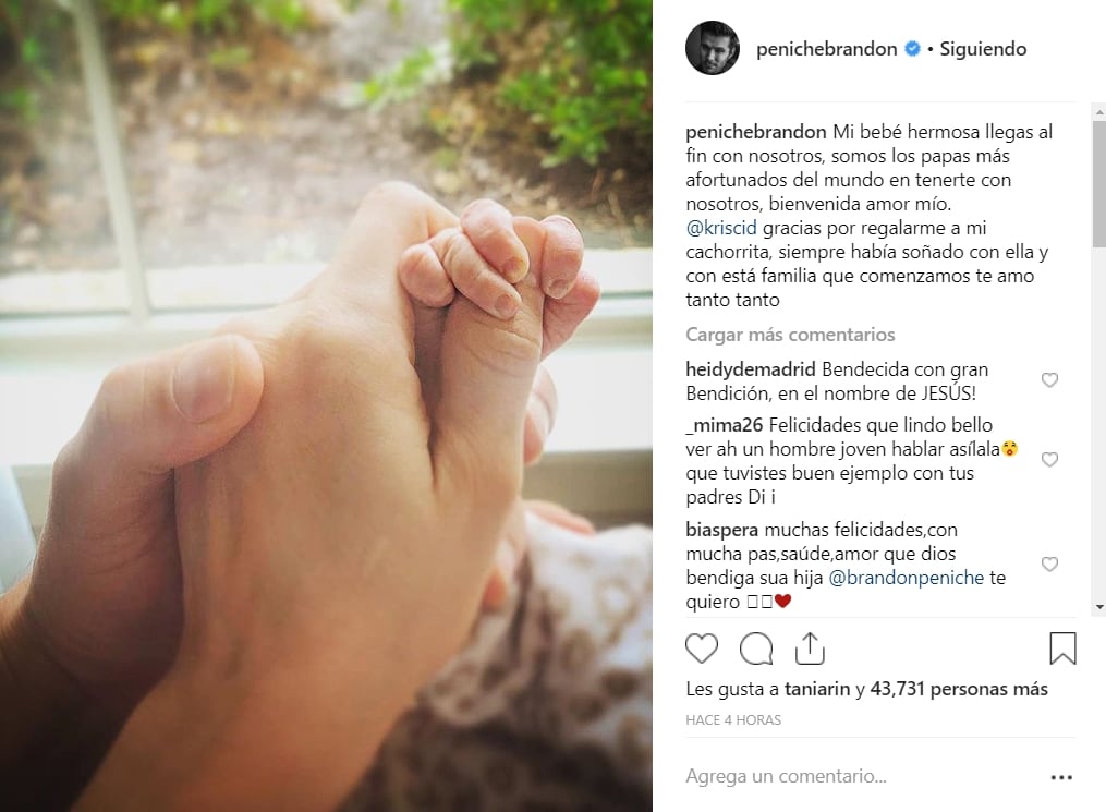 Ya nació la bebé de Brandon Peniche y Kristal Cid