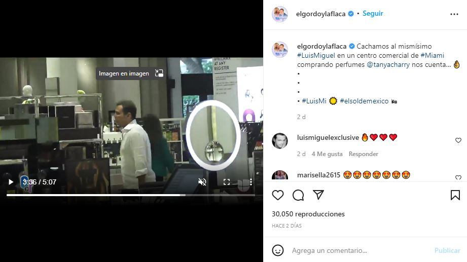 Luis Miguel reaparece muy rejuvenecido en un centro comercial de Miami