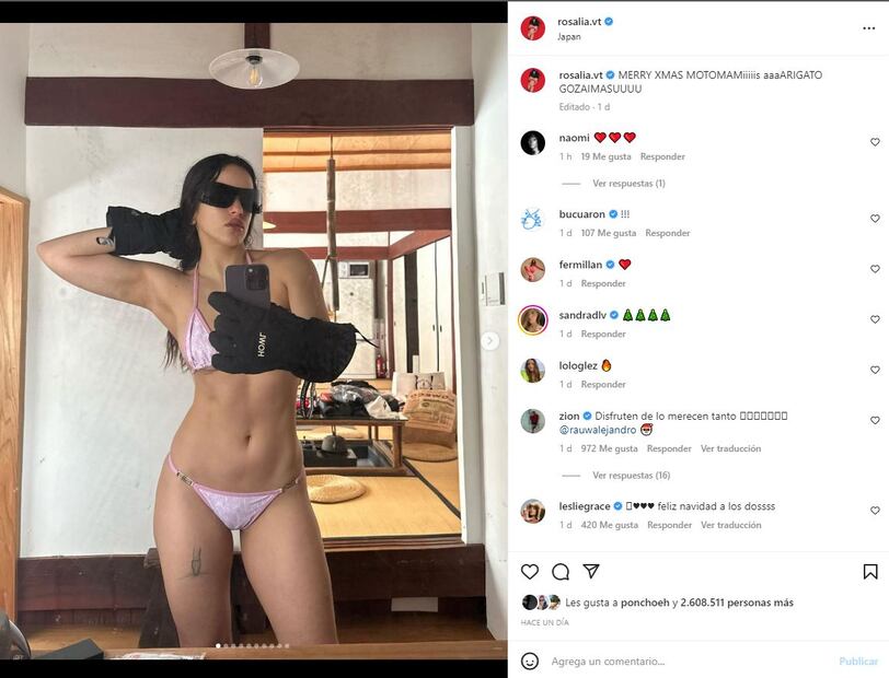 Rosalía se une a los festejos con un mini bikini de infarto