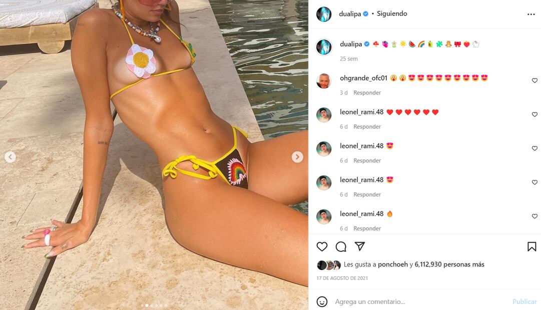 Dua Lipa se adelanta a la primavera con un mini bikini de crochet