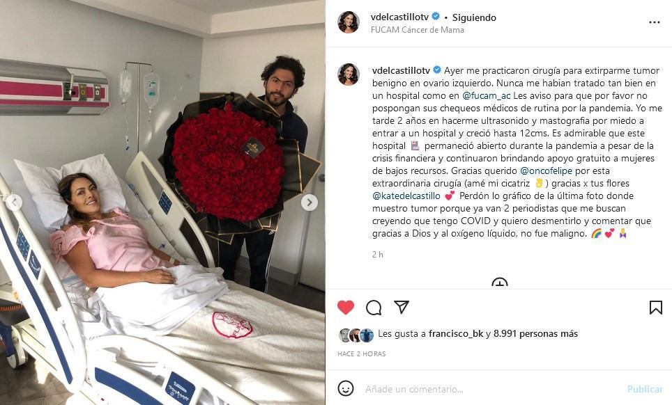 Verónica del Castillo revela que le extirparon un tumor en un ovario