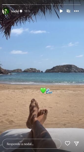 Nodal de vacaciones en la playa / Instagram