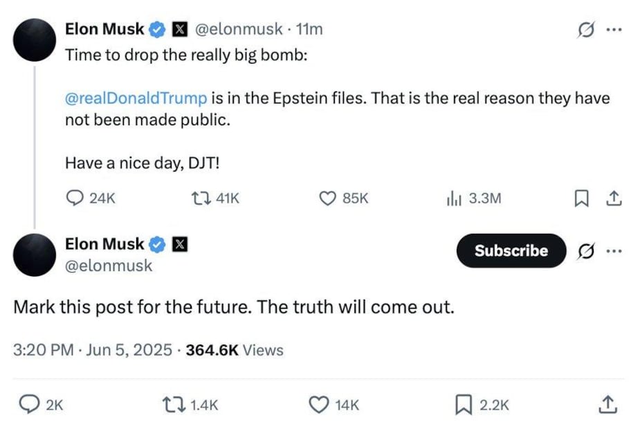 Elon Musk señaló a Trump en X / Foto: Especial
