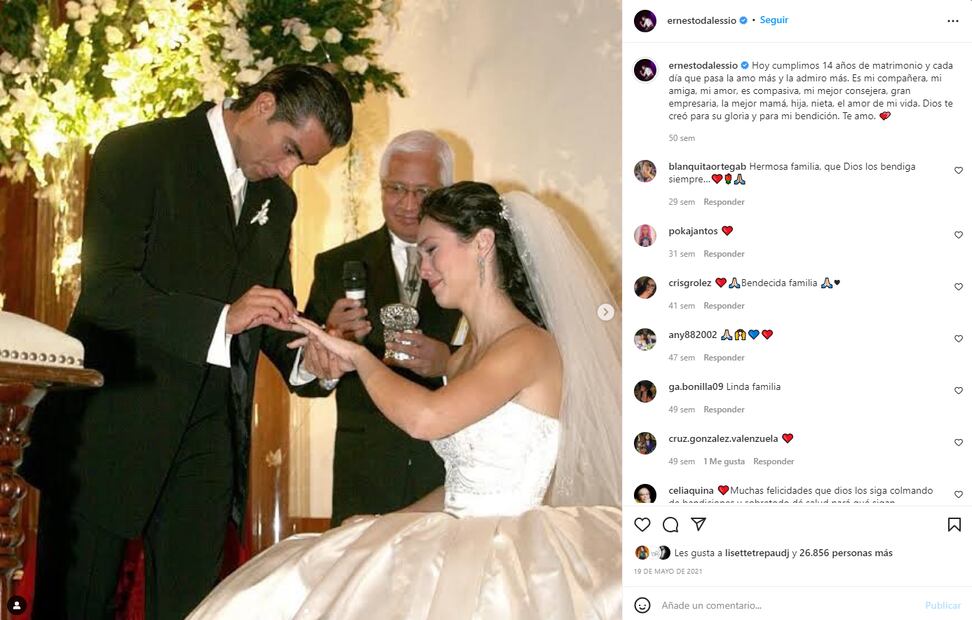 Ernesto D'Alessio y Charito Ruiz, 15 años casados, 4 hijos y una conmovedora historia de amor 
