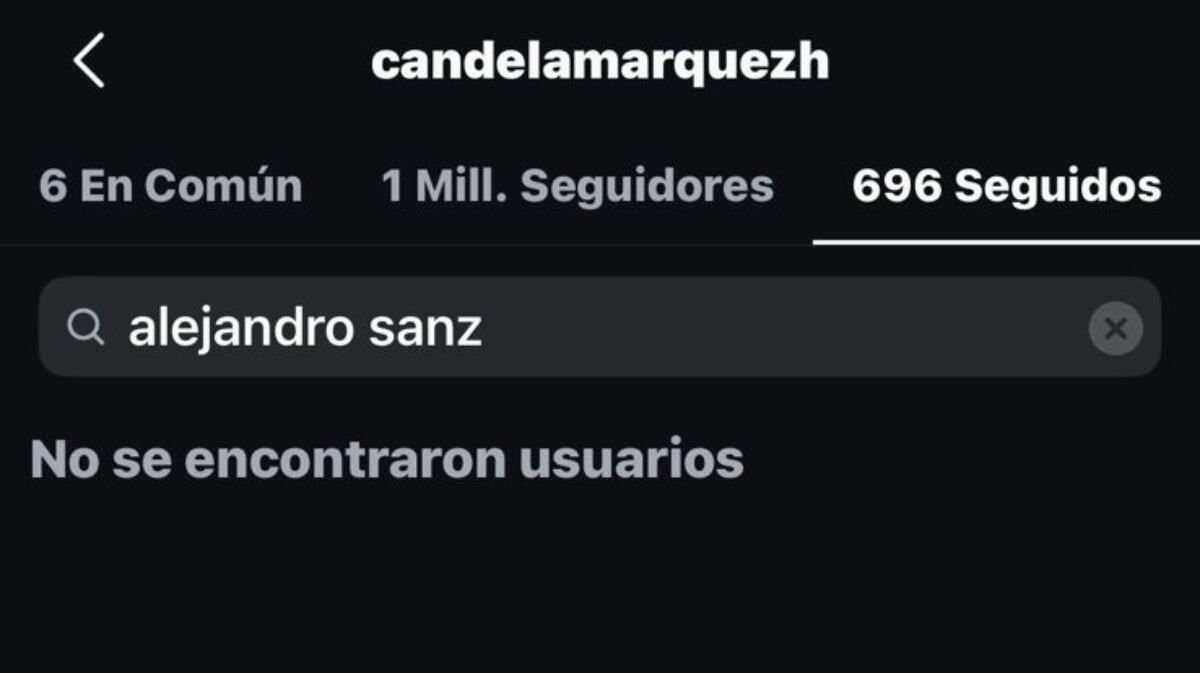 Candela Márquez dejó de seguir a Alejandro Sanz en Instagram / Foto: Captura