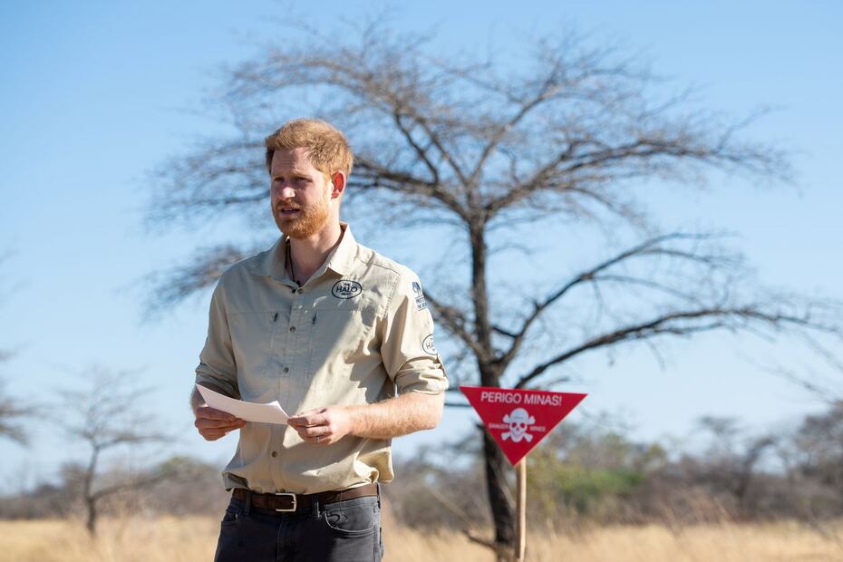 El príncipe Harry rinde homenaje a la princesa Diana al caminar por un campo minado en África 