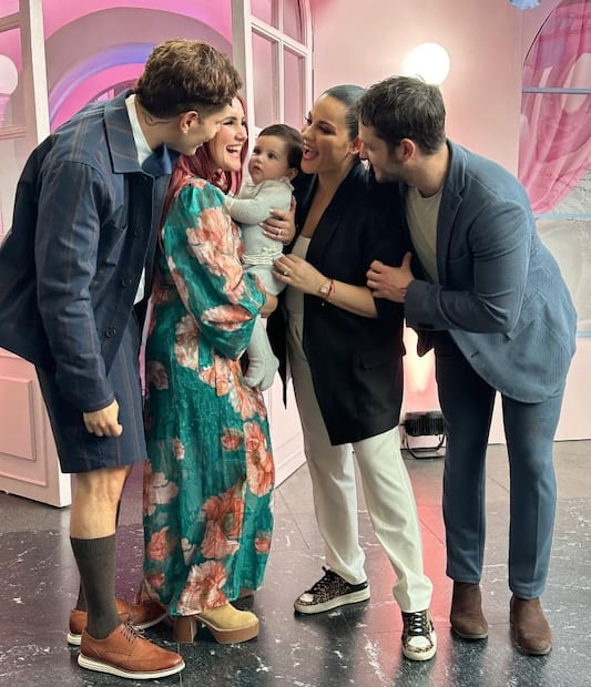 Maite Perroni, Dulce María, Christopher Uckermann y Christian Chávez en el bautizo de Lía / Instagram