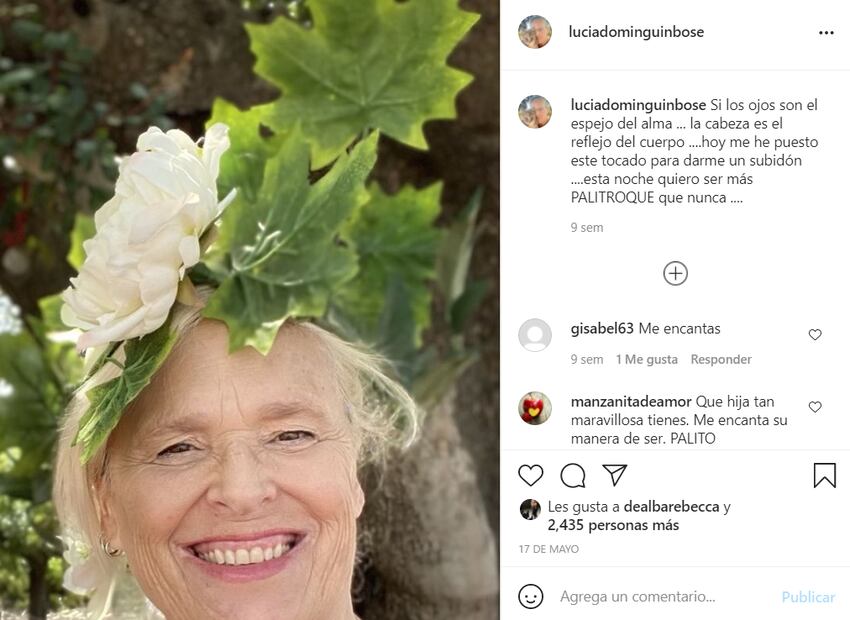 La razón por la que Lucía Dominguín, hermana de Miguel Bosé, siempre lleva flores en la cabeza