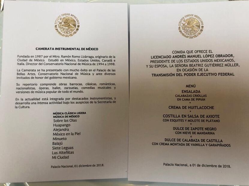 Este es el menú de la comida privada de AMLO en Palacio Nacional