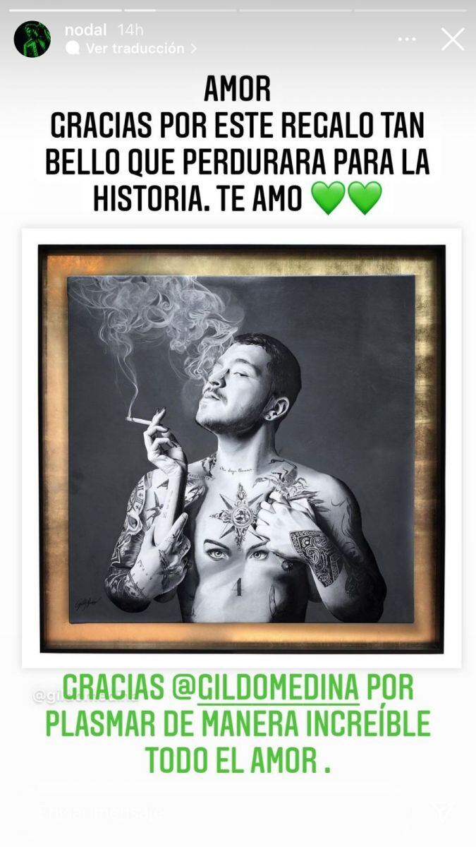 Belinda y Nodal: Plasman su amor en obra de arte cubierta de oro