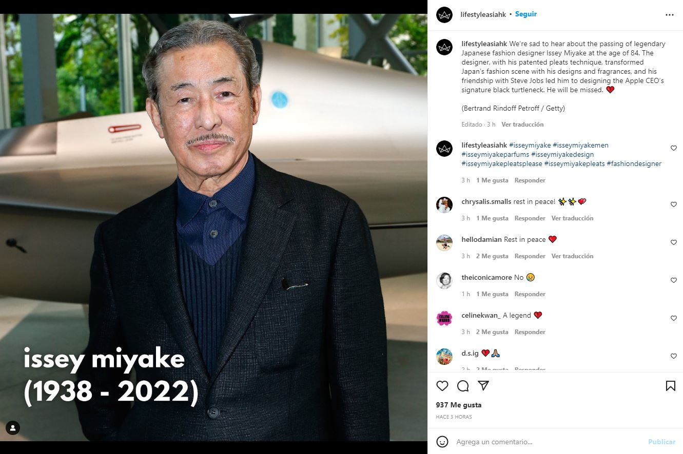 Muere Issey Miyake, a los 84 años, debido al cáncer de hígado
